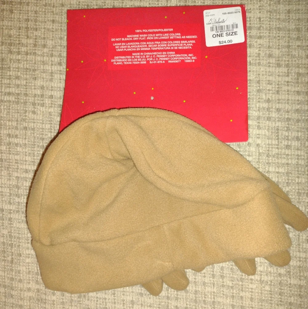 St. John's Bay 2 Piece Micro Fleece Cheetah Colored Hat and Gloves. OS. NWT.